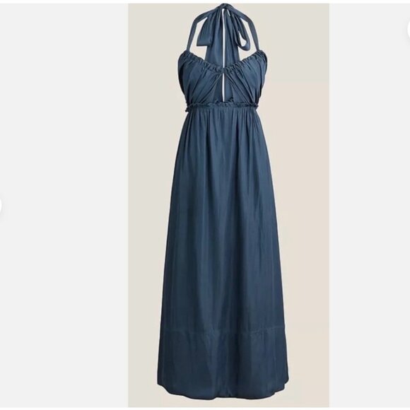 J. Crew Dresses & Skirts - J Crew Collection Dress Womens 6 Navy Halter Maxi Gown Formal Evening Wedding
